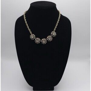 BANANA REPUBLIC BR Gold Tone Multi Stone Rhinestone‎ Necklace Statement